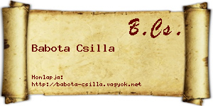 Babota Csilla névjegykártya